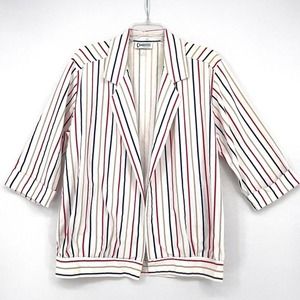 Charocci of California 80's Blazer Jacket Women's‎ Large Striped Vintage
